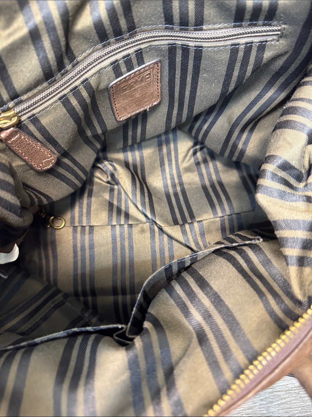 FRYE Dark Brown Leather Satchel with Braided Handles - Picture 7 of 12